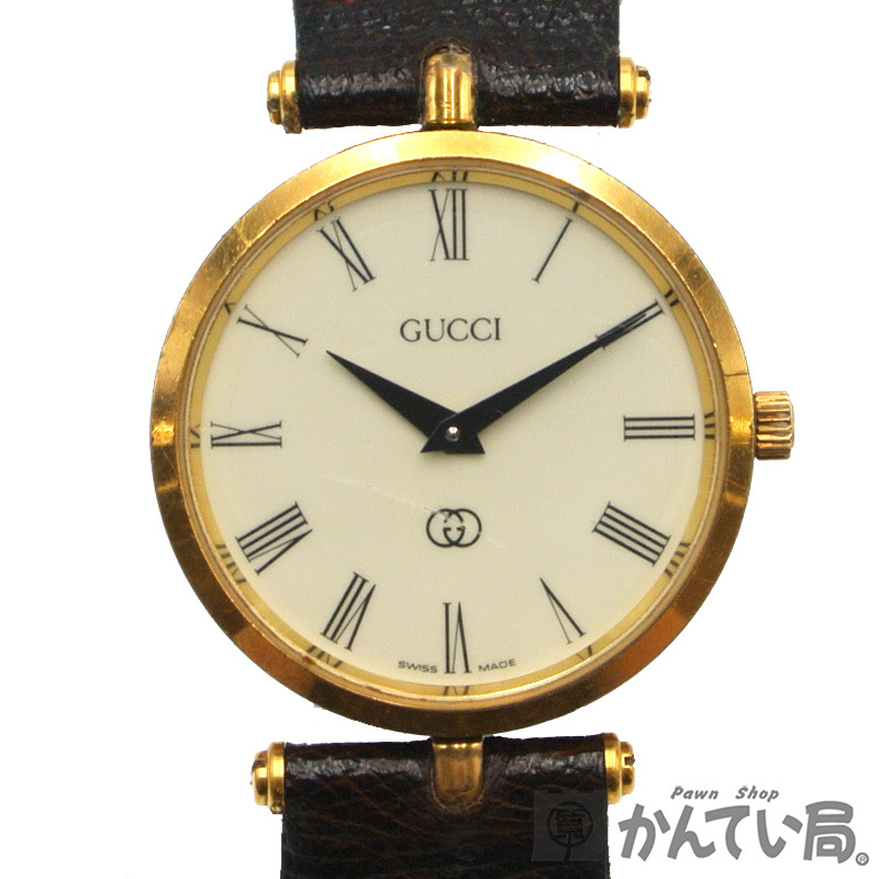 19423 GUCCI【グッチ】シェリーライン 腕時計 ヴィンテージ 2針 アナログ ボーイズ ウォッチ 不動品【ジャンク品】USED-BC