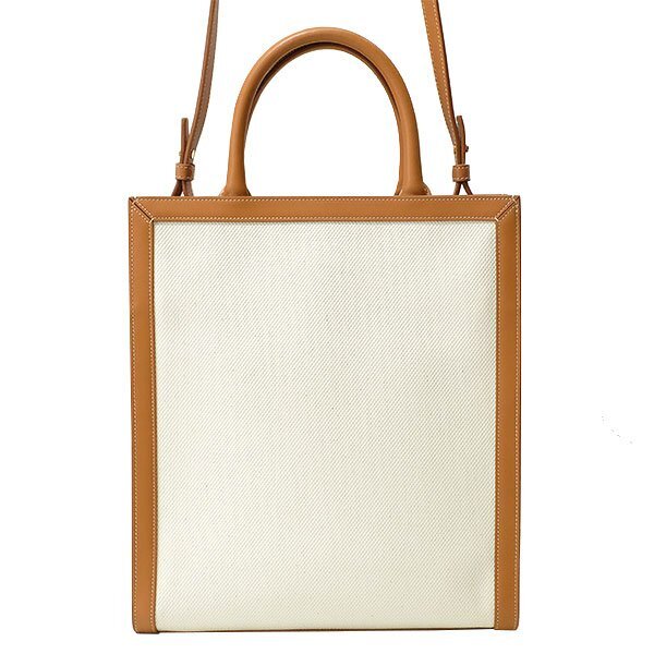 【送料無料】【本物】一押し★CELINE★セリーヌ★スモールバーティカルカバ★キャンバス×カーフ★ナチュラル×タン★トートバック★2WAY★