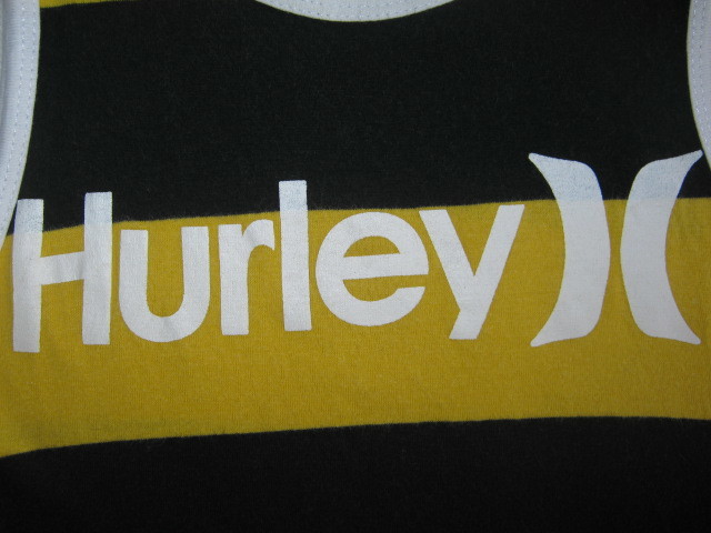 ★古着 Hurley ハーレー リンガータンクトップ ボーダー柄 イエロー×ブラック 黄黒白 100 コットン100% KIDS キッズ 子供服 ランニング★_画像6