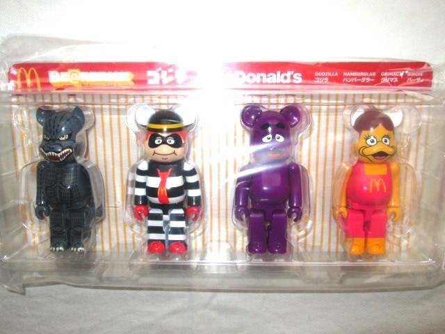 ★ゴジラVSマクドナルド BE@RBRICK 150% 4体セット ゴジラ ハンバーグラー グリマス バーディ 約10.5cm MEDICOM TOY メディコム・トイ★