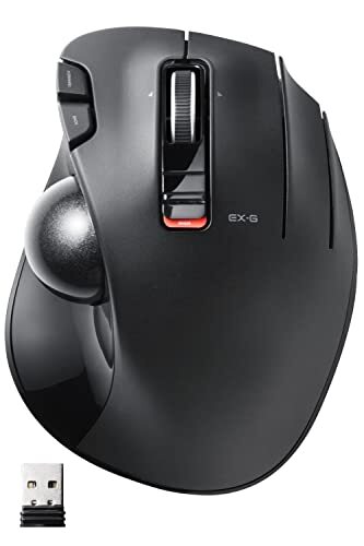【中古】エレコム マウス ワイヤレス (レシーバー付属) トラックボール 6ボタン ブラック M-XT3DRBK