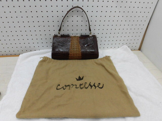 保管状態よく綺麗☆comtesse クロコダイル ワニ革 ブラウン 保管状態よく綺麗☆comtesse クロコダイル ワニ革 ブラウン