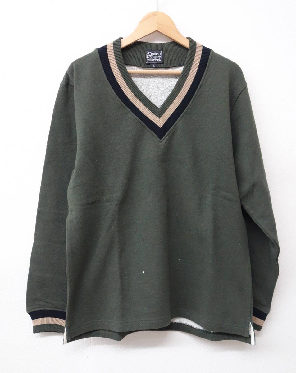 68&BROTHERS NEW YORK ＊LOT2714 50S V-NECK SWEAT Vネックスウエット　 LARGE ＊COL H OLIVE ＊元上代　\14700 ④_画像1