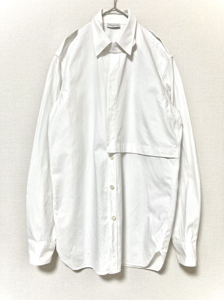 ドリスヴァンノッテン DRIES VAN NOTEN 長袖　シャツ　トレンチ　メンズ　ホワイト　白　48 ロングスリーブ　無地