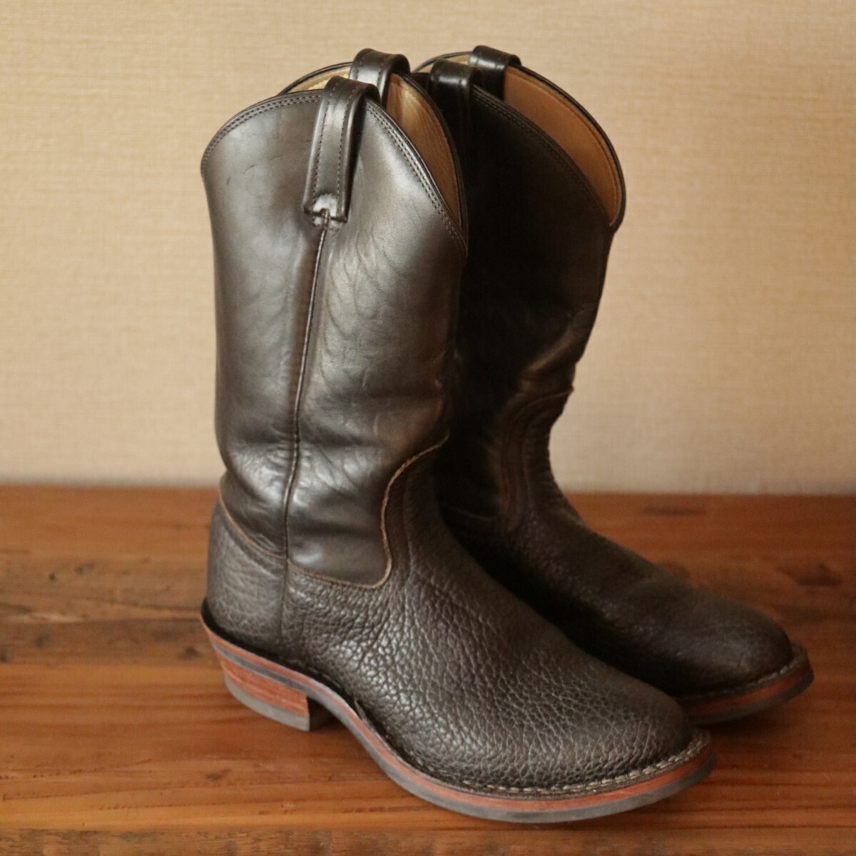 希少!HATHORN ハソーン ブルハイド ローパーブーツ ブラック 希少!HATHORN ハソーン ブルハイド ローパーブーツ ブラック