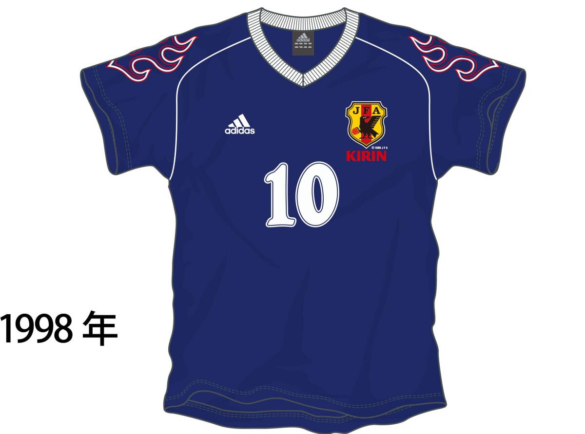 送料無料 サッカー '98年 日本代表 ユニホームTシャツ Lサイズ 送料無料 サッカー '98年 日本代表 ユニホームTシャツ Lサイズ