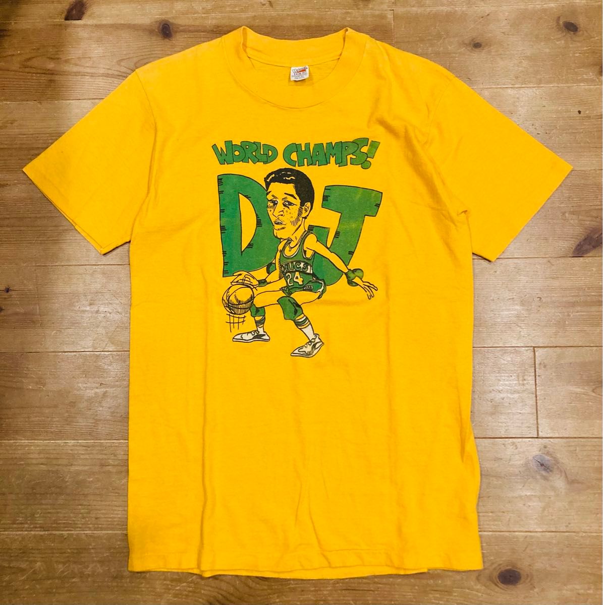 Tシャツ 古着 70s Hanes ヘインズ DJ バスケ NBA 黄色 M デニス Tシャツ 古着 70s Hanes ヘインズ DJ バスケ NBA 黄色 M デニス