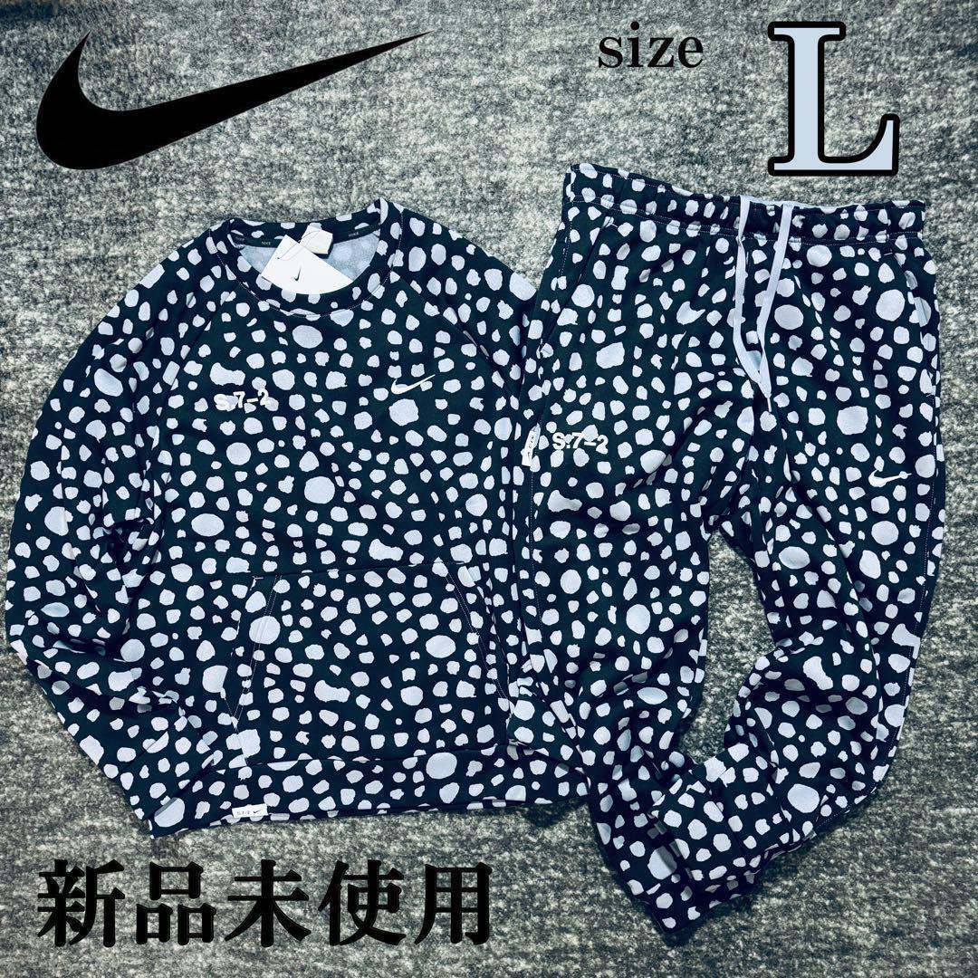 新品 Lsize ナイキ 上下セットアップ スウェット 裏起毛 黒 刺繍 新品 Lsize ナイキ 上下セットアップ スウェット 裏起毛 黒 刺繍