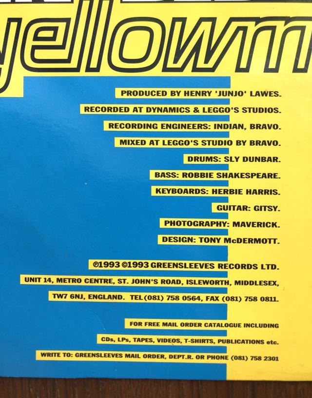 1993 Yellow Man In Bed With Yellowman イエローマン Dance Hall ダンスホール UK オリジナル 当時物 LP Album Greensleeves 90s 絶版_画像4