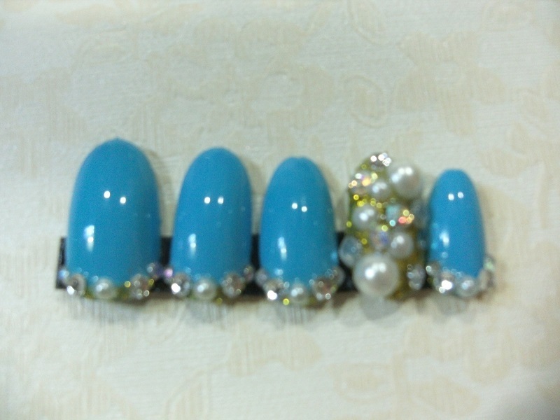 *( outside fixed form or click post departure including postage ) blue . Kirakira Stone . gorgeous . artificial nails * gel use work *