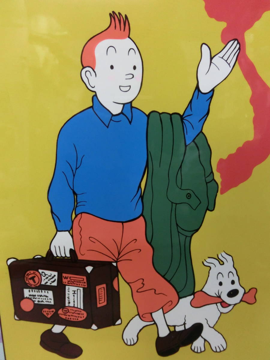 TINTIN 壁掛け イラスト 額 絵 ウォールデコレーション タンタンの冒険 スノーウィ 漫画 映画 ウォールアート_画像3