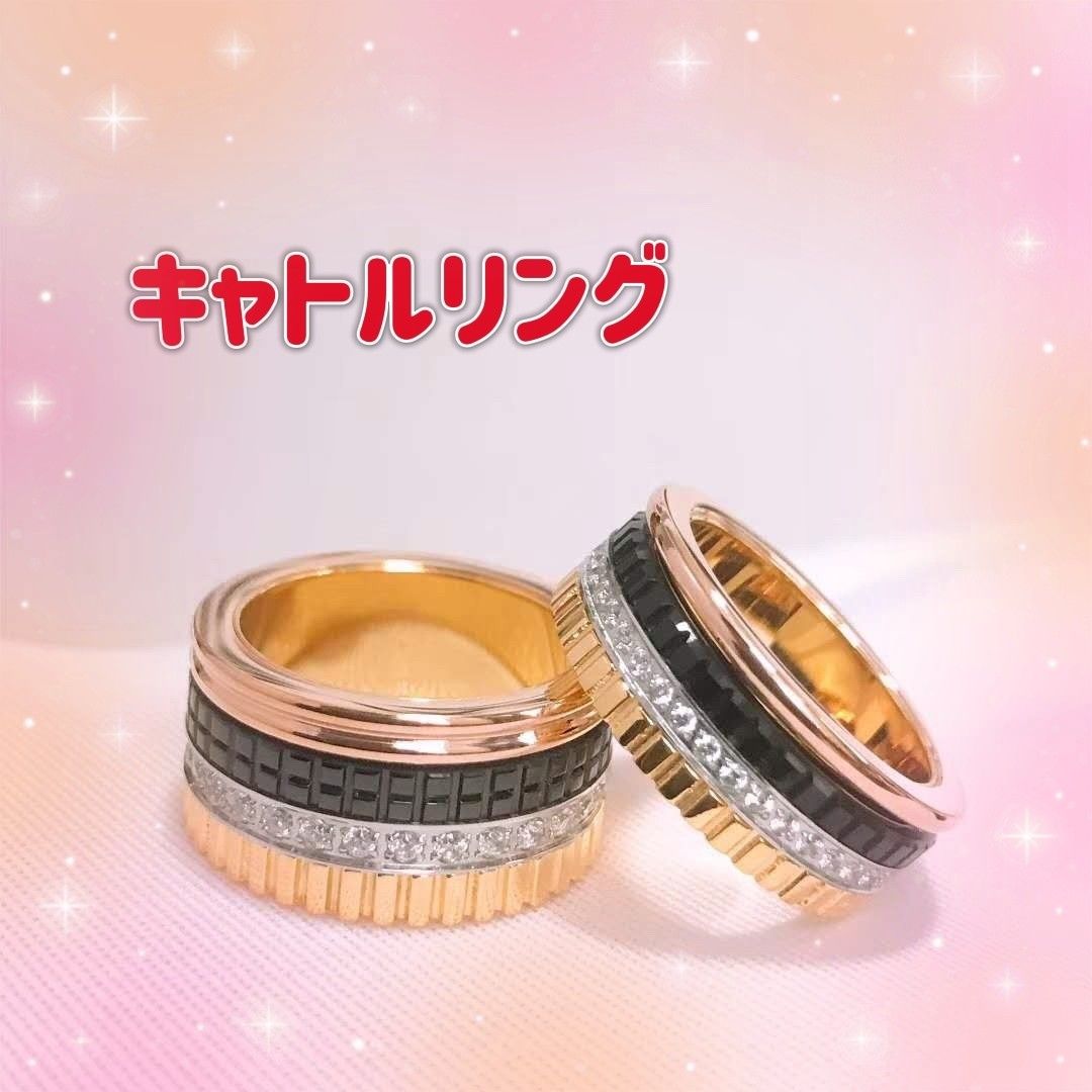 【人気】最高級 ダイヤモンドが回るキャトルリング セラミック 18金 人気】最高級ダイヤモンドが回るキャトルリングセラミック 18金