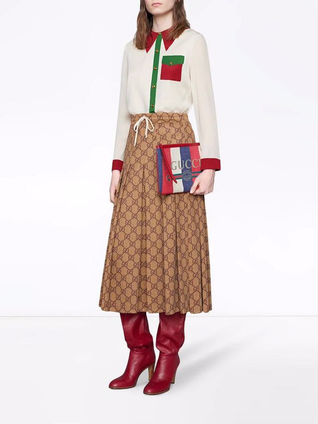 GUCCI シルヴィ ストライプ クラッチバッグ | alfasaac.com