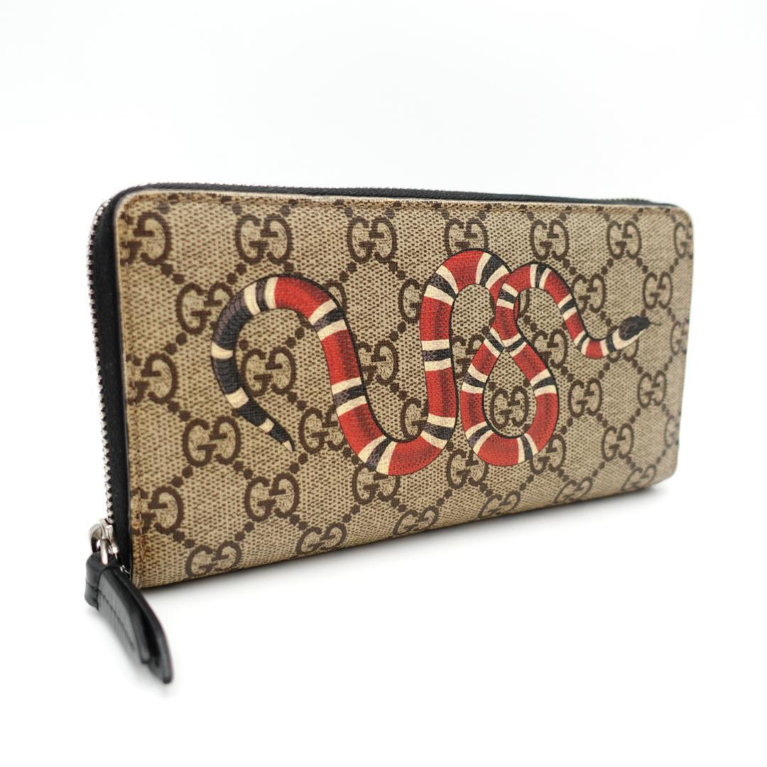 GUCCI グッチ キングスネーク 長財布 ラウンドファスナー GG GUCCI グッチ キングスネーク 長財布 ラウンドファスナー GG
