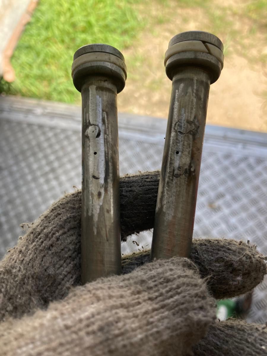 NS50F フロントフォーク シートパイプ オリフィス加工品 溶接後 NS50F フロントフォーク シートパイプ オリフィス加工品 溶接後