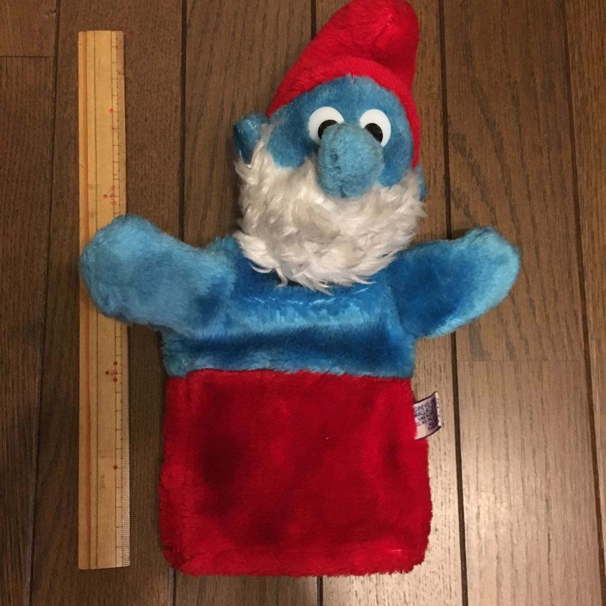  papa Smurf .. Vintage 70s hand puppet soft toy finger doll antique miscellaneous goods Ame . movie Showa Retro cheese character Smurf 