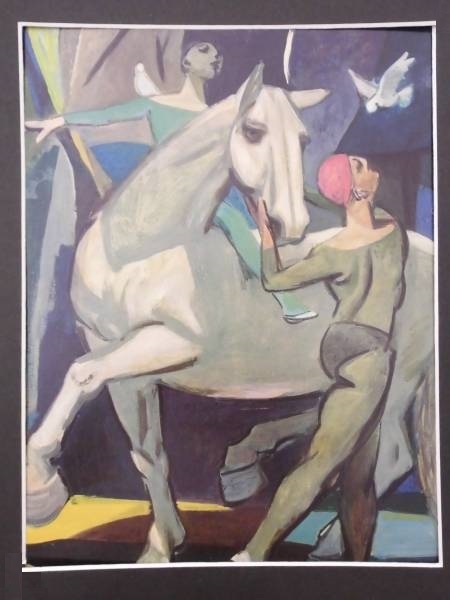 Tamura ..., white horse, super rare book of paintings in print ., new goods frame attaching,choco/5