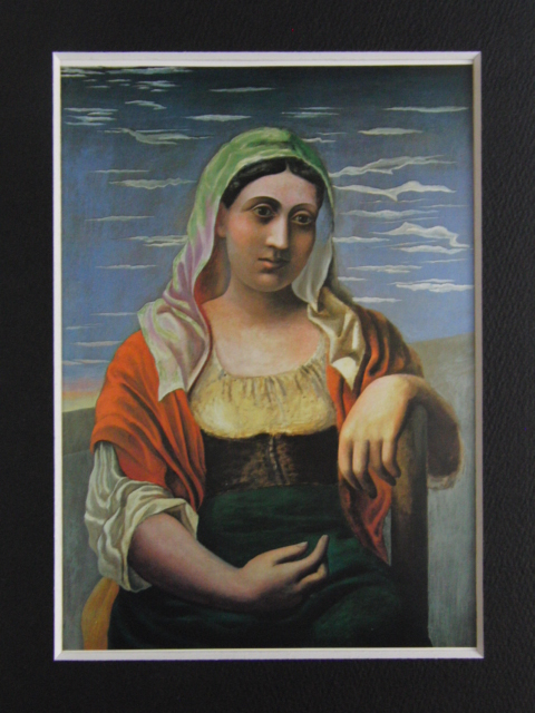 ピカソ(PICASSO)【イタリア娘】、高級画集画、状態良好、新品高級額装