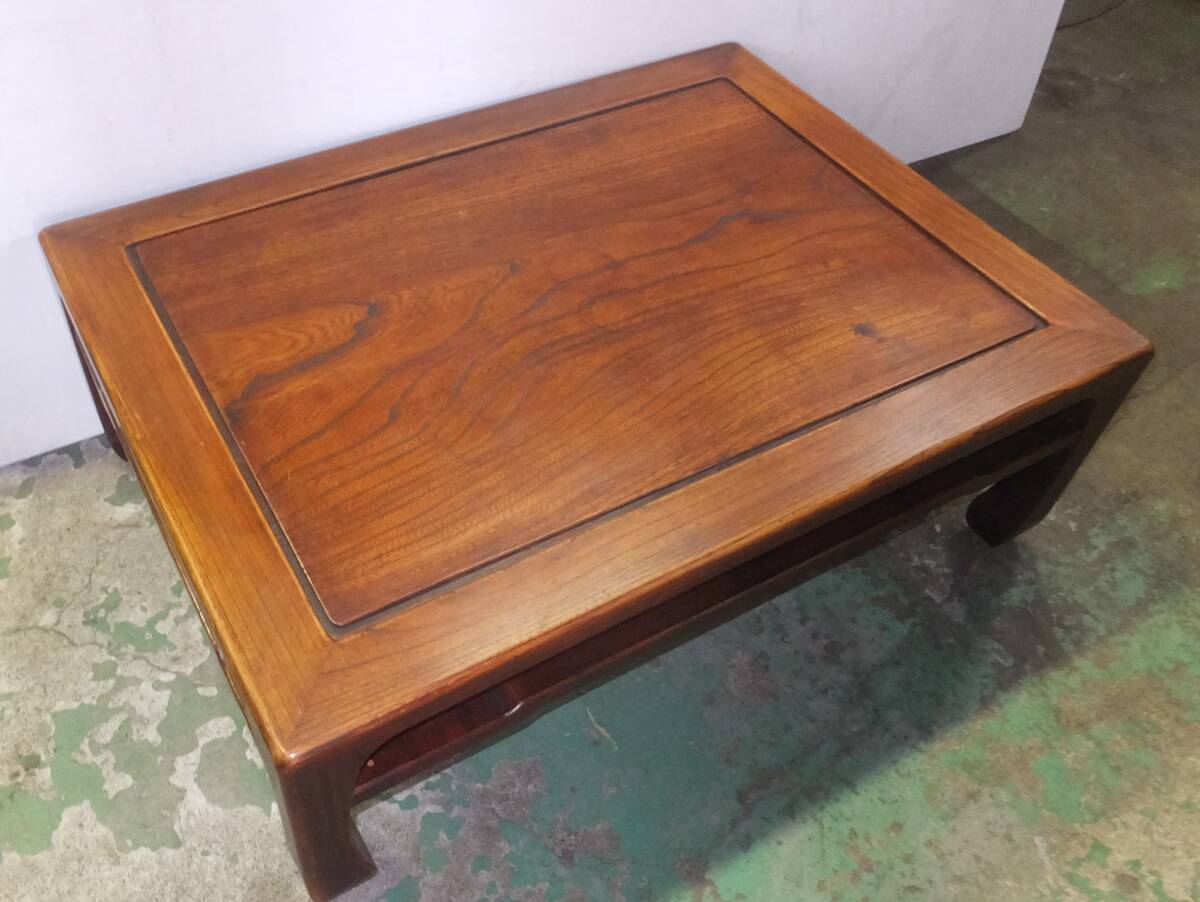 ◇て-895 座卓 時代物 良品 天板ケヤキ 一枚板 ちゃぶ台 ロー ◇て-895 座卓 時代物 良品 天板ケヤキ 一枚板 ちゃぶ台 ロー