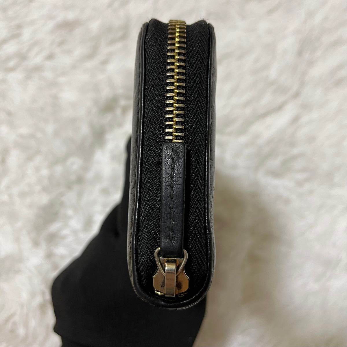 極美品】GUCCI グッチ 長財布 ラウンドファスナー GG柄 シマ 極美品】GUCCI グッチ 長財布 ラウンドファスナー GG柄 シマ