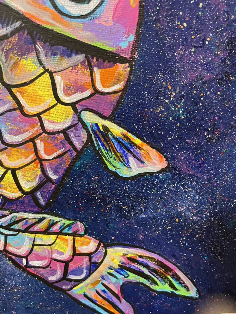 アクリル画 抽象画 鯉 アクリル画抽象画鯉