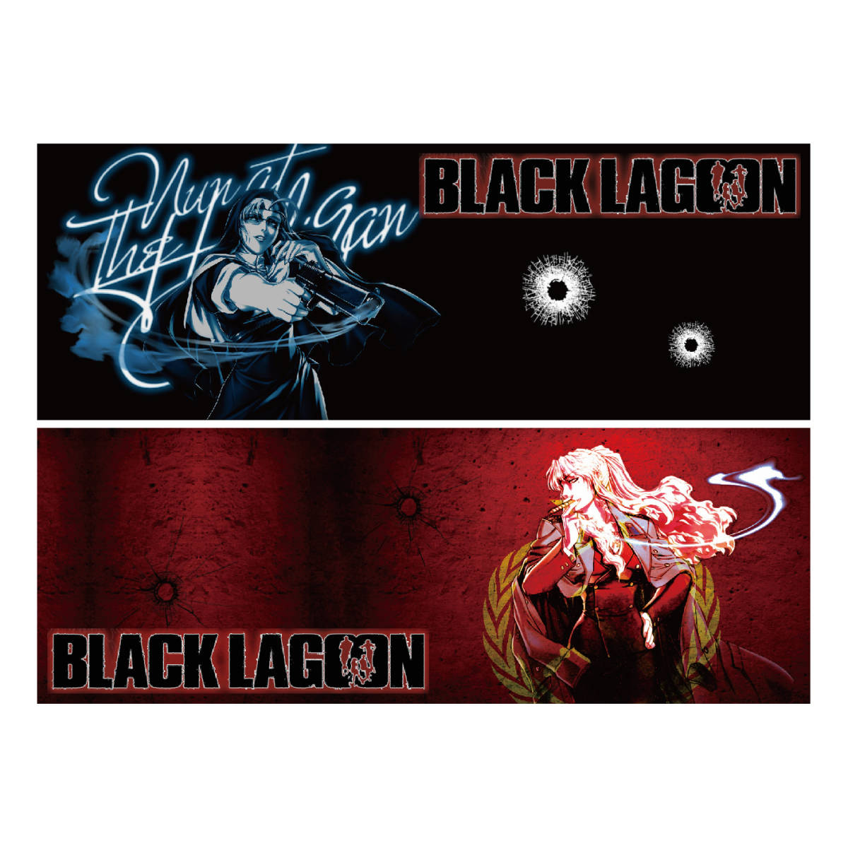 パチスロ ブラックラグーン BLACK LAGOON G 横ロング 2枚組 エダ バラライカ 自動車用強力マグネット(UV・防水加工)