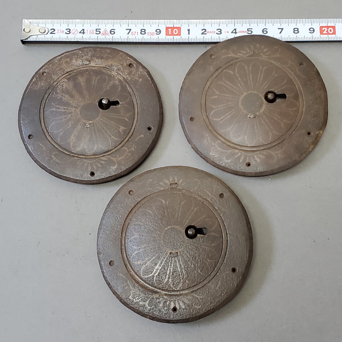 即決 時代箪笥 金具 前金具 錠前金具 3点(検索 コレクション 即決 時代箪笥 金具 前金具 錠前金具 3点(検索 コレクション