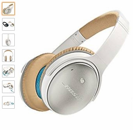 Bose QuietComfort 25 Acoustic Noise CANCER HEAD PHONES WHITE WORLD EDITION