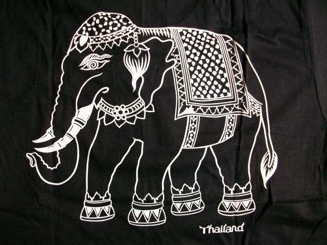 タイ製 タイ伝統柄 象 Tシャツ サイズ ｌ 珍しい カラフル 迫力の像のデザイン ブラック Type H 現地直接購入商品 イラスト キャラクター 売買されたオークション情報 Yahooの商品情報をアーカイブ公開 オークファン Aucfan Com