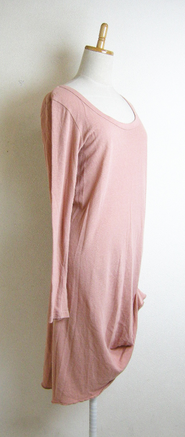 ■MIHARA YASUHIRO【ミハラヤスヒロ】ピンク 長袖 裾デザイン ワンピース M_画像3
