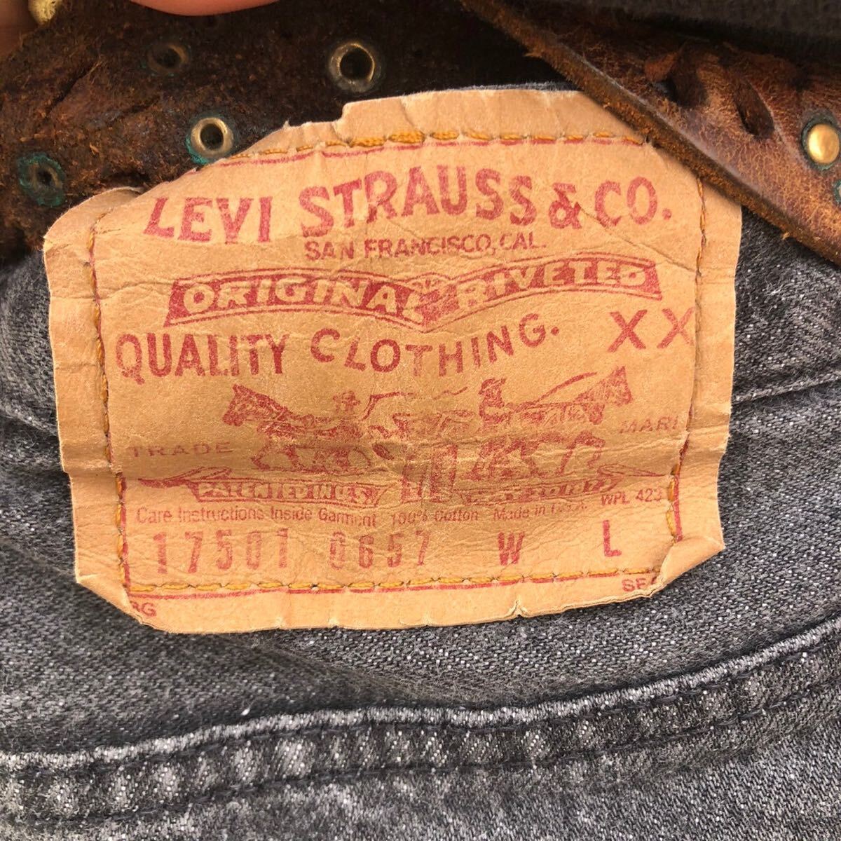 希少 80s Levi's 17501 5657 先染め ブラックデニム ジーンズ 希少 80s Levi's 17501 5657 先染め ブラックデニム ジーンズ