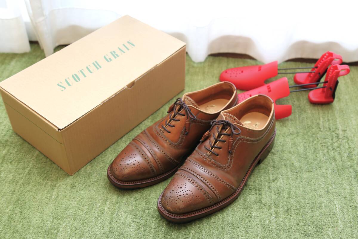 オールソール後未使用】ScotchGrain ダブルストレートチップ L オールソール後未使用】ScotchGrain ダブルストレートチップ L