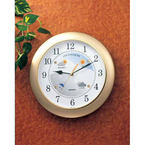  summarize profit EMPEX wall clock wall clock weather Pal BW-5048 champagne gold x [2 piece ] /l