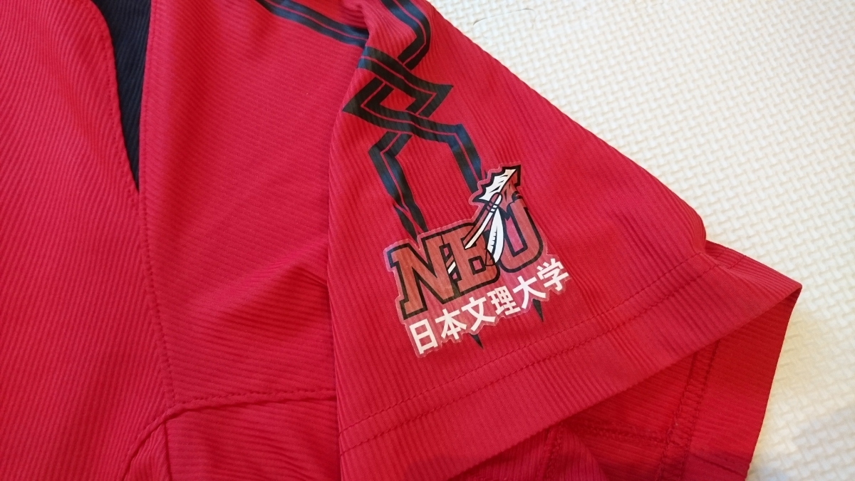 日本文理大学 サッカー部 ユニフォーム BRAVES F.C. NBU FOOTBALL CLUB MIZUNOミズノ 赤_画像4