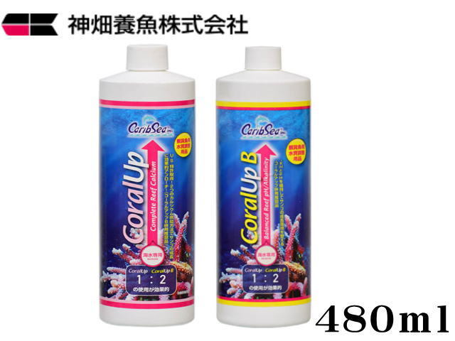 カミハタ カリブシー コーラルアップ コーラルアップB 480ml セット　海水専用 管理60