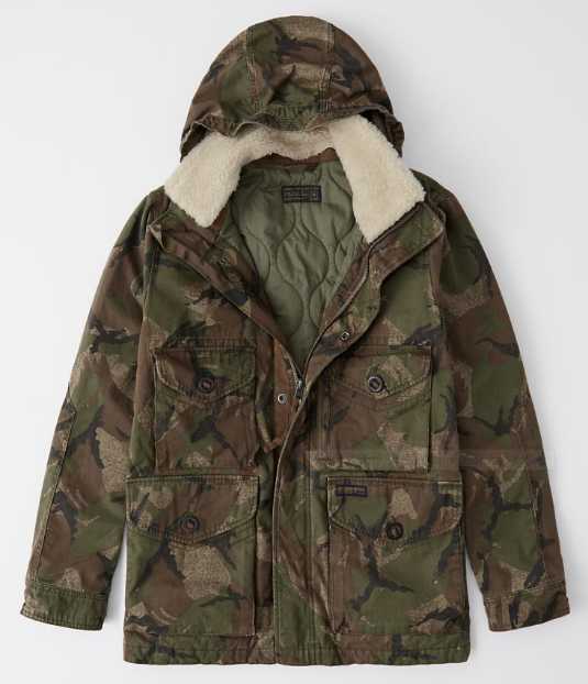 ★Abercrombie & Fitch/アバクロ★ミリタリージャケット★REMOVABLE SHERPA CAMO COMBAT JACKET★迷彩/ＣＡＭＯ★Ｓ