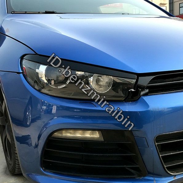  ヘッドライト まぶた ステッカー トリム カバー Volkswagen Scirocco R GTS 2008-2017 アクセサリーカースタイリング　シロッコ　ブラック_画像1