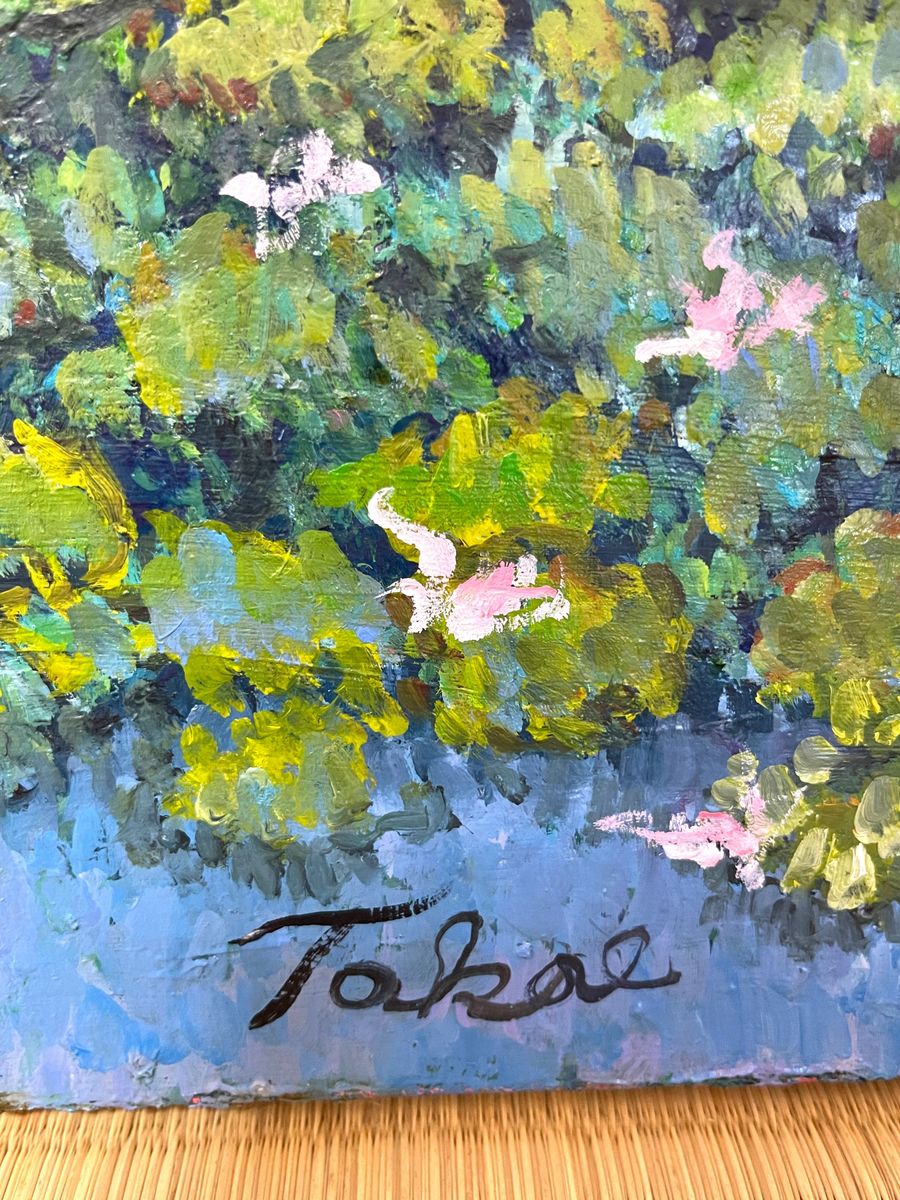 油彩 真作作品名油彩画 油絵 作品 F15号 睡蓮 作家名田村隆枝 油彩 真作作品名油彩画 油絵 作品 F15号 睡蓮 作家名田村隆枝