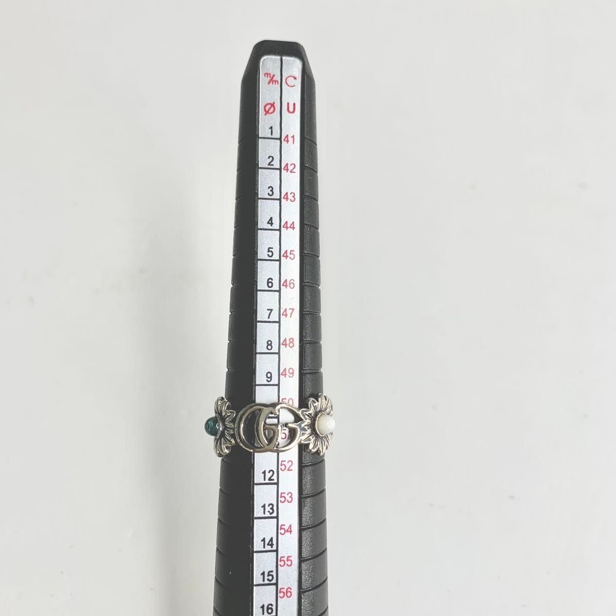 GUCCI グッチ ダブルG フラワー リング カラーストーン 10号 w1 GUCCI グッチ ダブルG フラワー リング カラーストーン 10号 w1