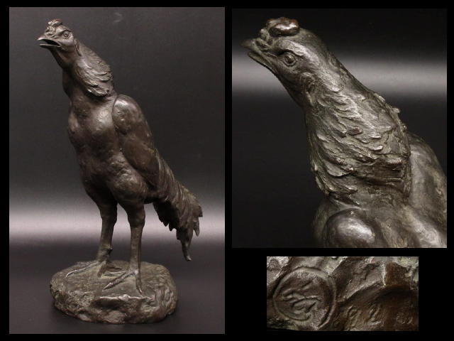 Yahoo!オークション - 黄土水「軍鶏(闘鶏)」ブロンズ (H35cm) 師 Yahoo!オークション - 黄土水「軍鶏(闘鶏)」ブロンズ (H35cm) 師