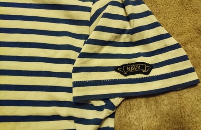 Lサイズ Wrangler ラングラー 半袖 Tシャツ ボーダー 白×青の画像4