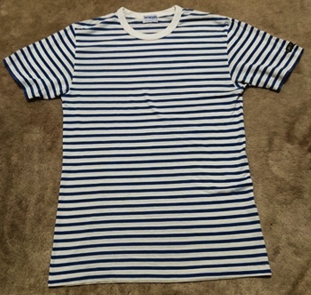 Lサイズ Wrangler ラングラー 半袖 Tシャツ ボーダー 白×青の画像1