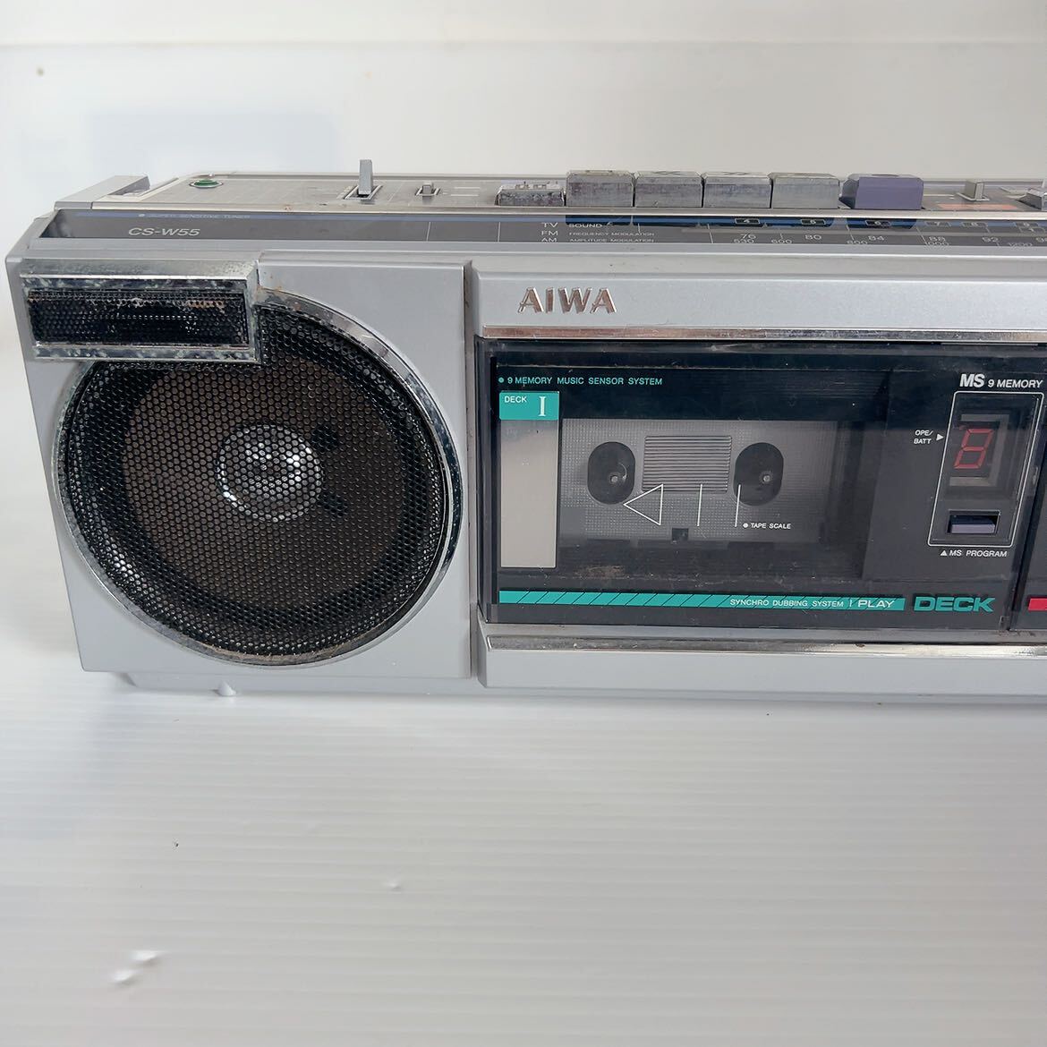 昭和レトロ ラジカセ aiwa アイワ cs-w55 ステレオラジオ 昭和レトロ ラジカセ aiwa アイワ cs-w55 ステレオラジオ