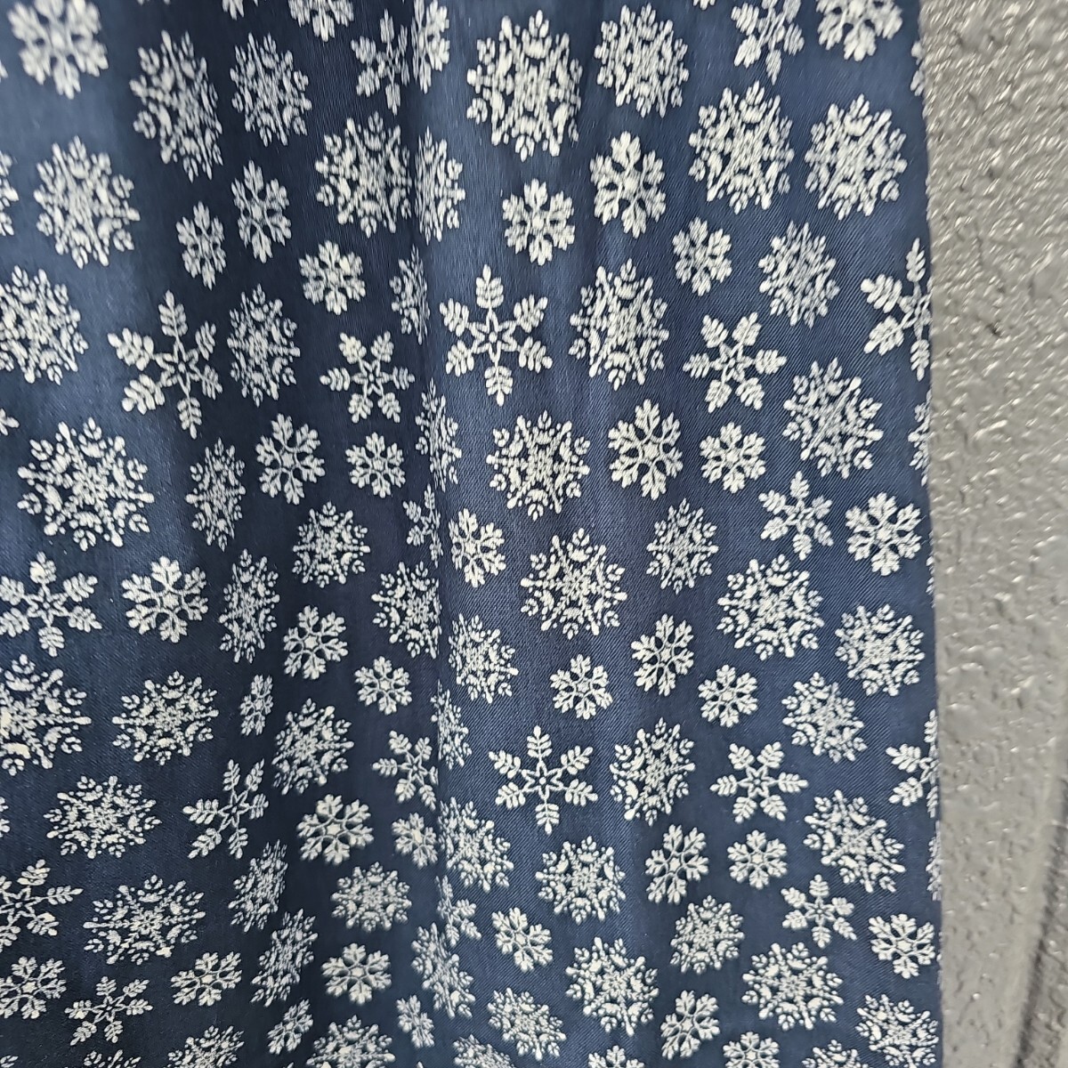 即決 送料無料 ハンドメイド USAコットン ベナテックス 紺ネイビー 雪の結晶 部屋着 パジャマのズボン 股上40㎝ 総ゴム 3L4L