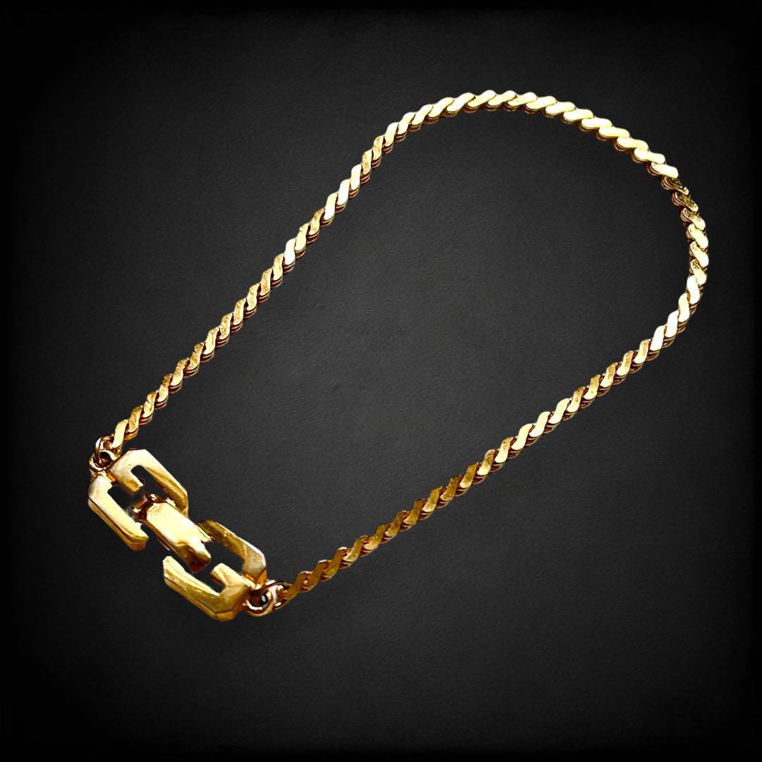 【極美品】80s 刻印 GIVENCHY ブレスレット ゴールド ヴィンテージ 【極美品】80s 刻印 GIVENCHY ブレスレット ゴールド ヴィンテージ