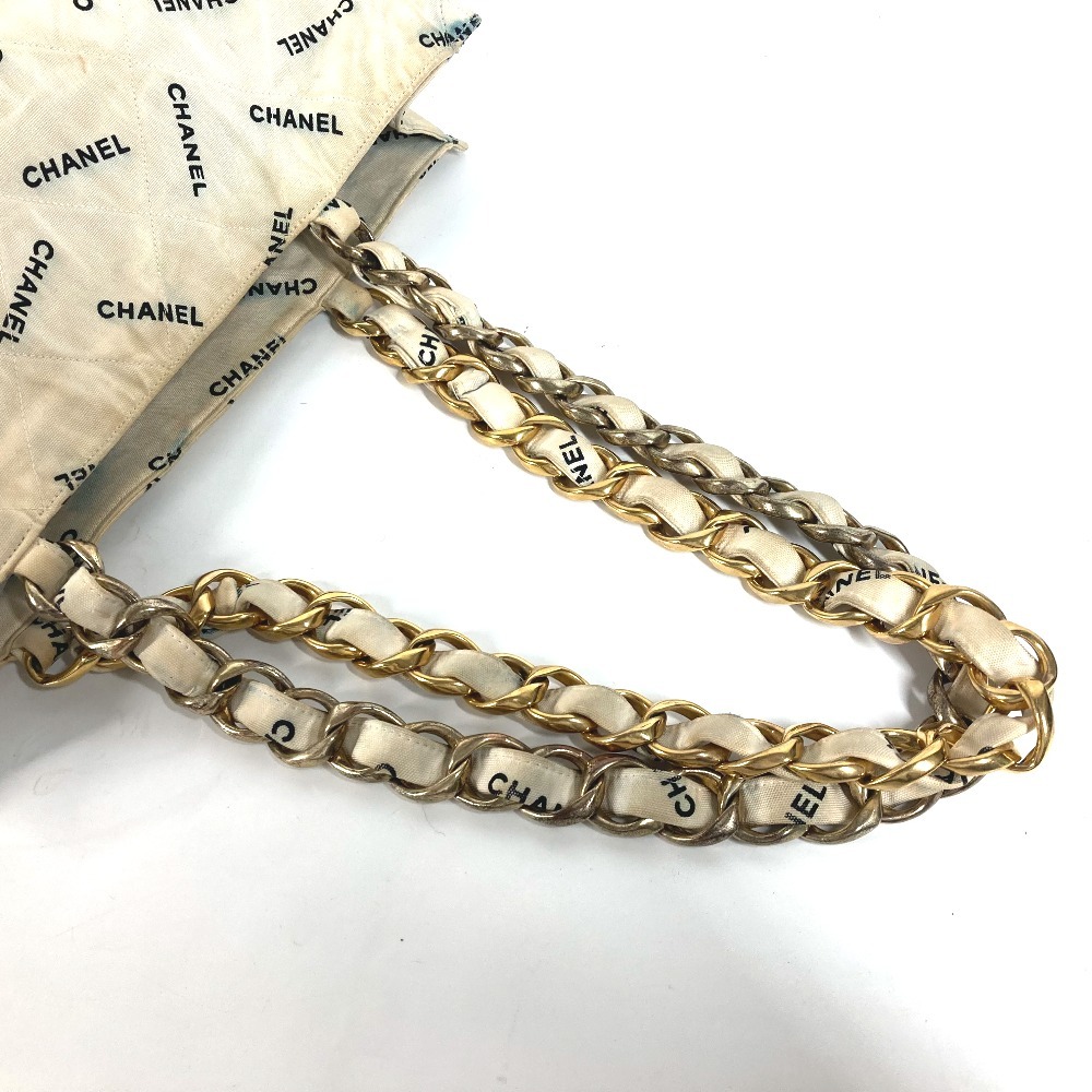CHANEL Chanel общий Logo W цепь цепь сумка портфель плечо .. большая сумка сумка на плечо белый женский [ б/у ]