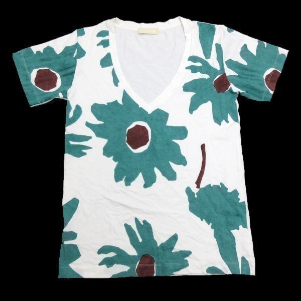  made in Italy low ka/ROHKA floral print V neck T-shirt / cut and sewn [M]*LADIES/ bus Stop 