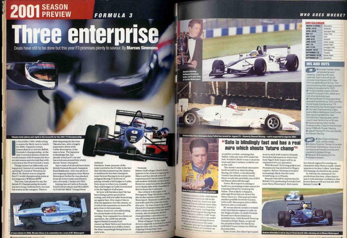 【c5293】01.1.4 AUTOSPORT／フェラーリの未来、2001年F1シーズンプレビュー、WRCシーズンプレビュー、…_画像7