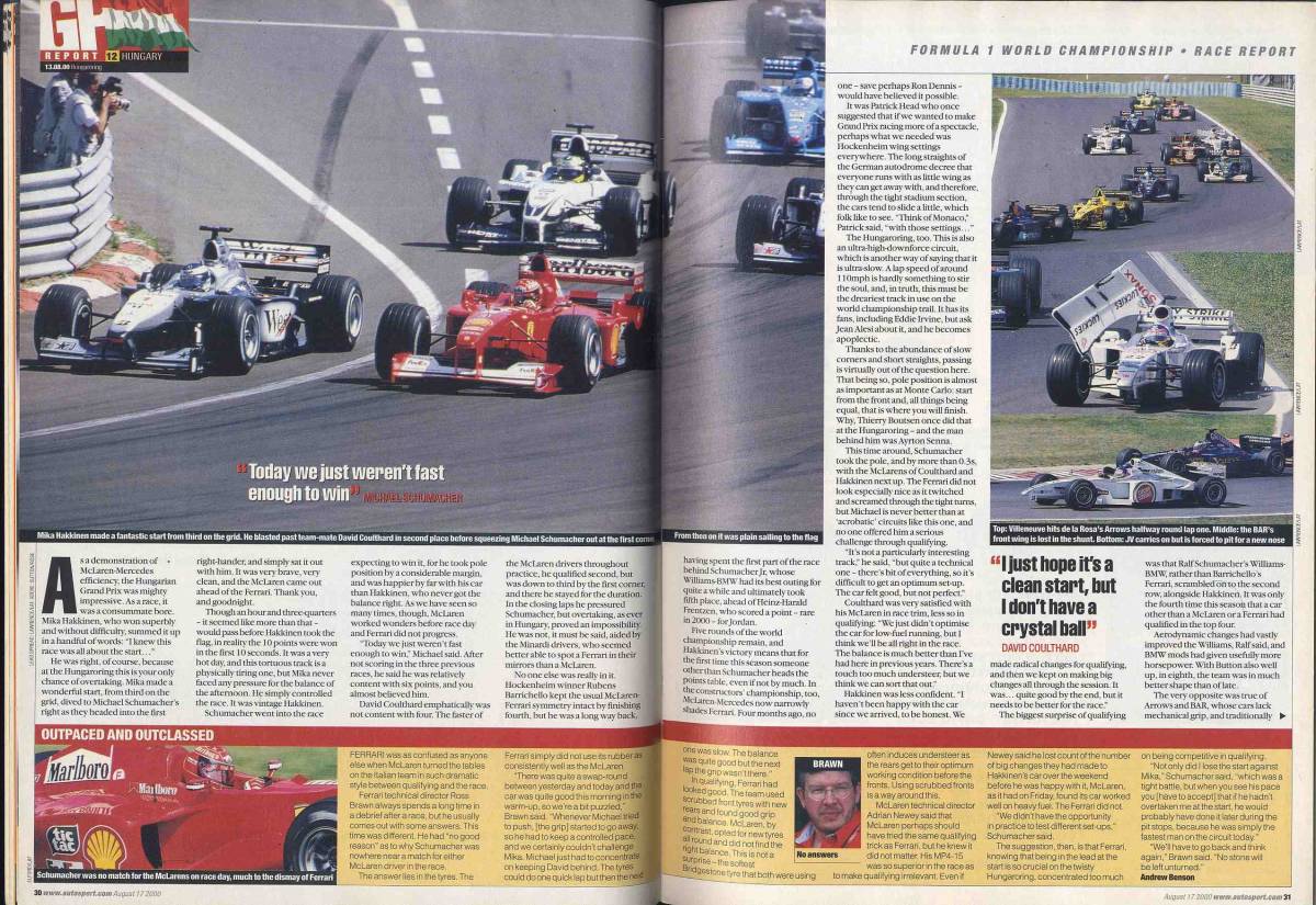 【c5217】00.8.17 AUTOSPORT／F1ハンガリーGP、ニック・ハイドフェルド、国際F3000ハンガリー、…_画像3