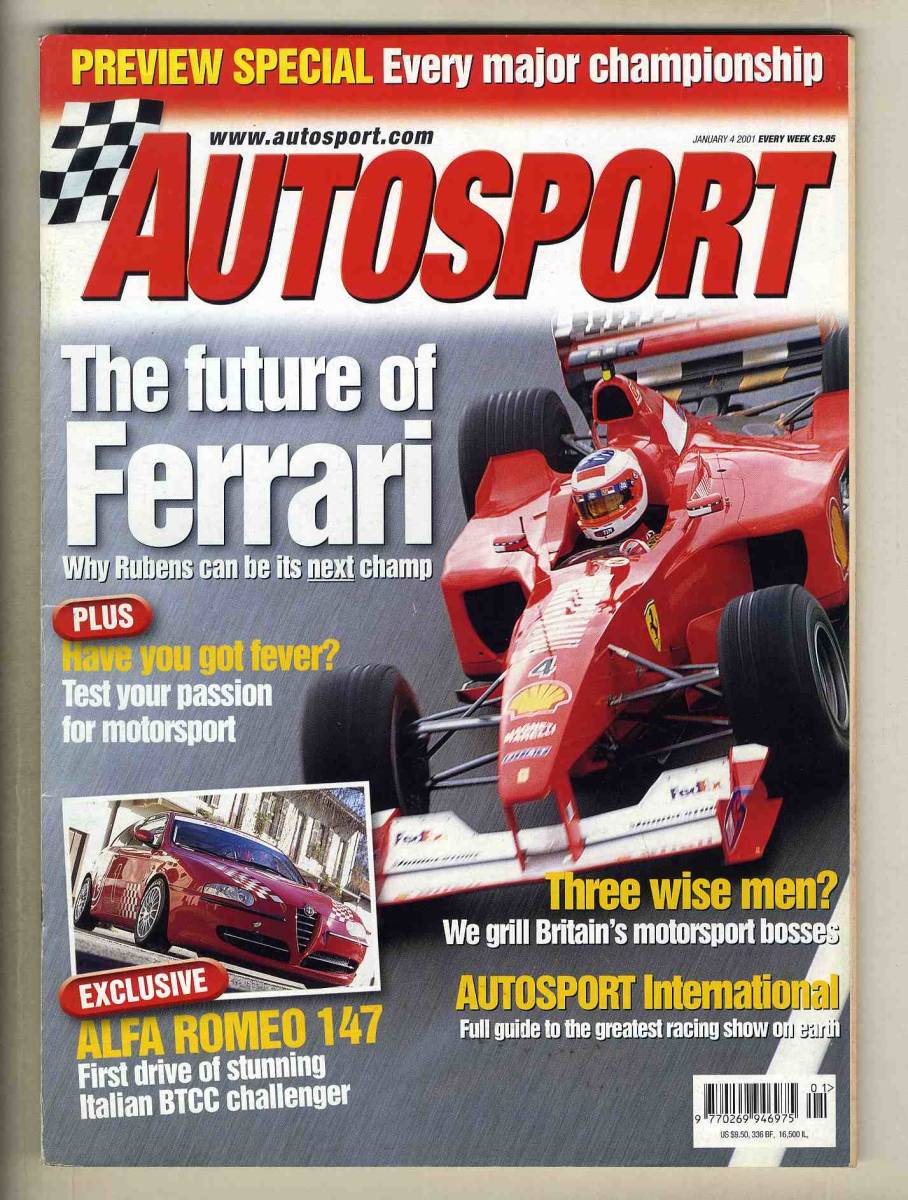【c5293】01.1.4 AUTOSPORT／フェラーリの未来、2001年F1シーズンプレビュー、WRCシーズンプレビュー、…_画像1